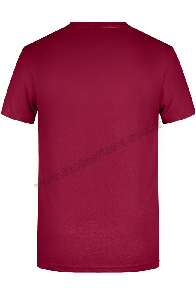 Sıfır Yaka Bordo Tişört 