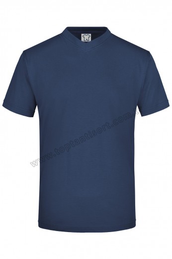 V Yaka Basic T-Shirt Lacivert