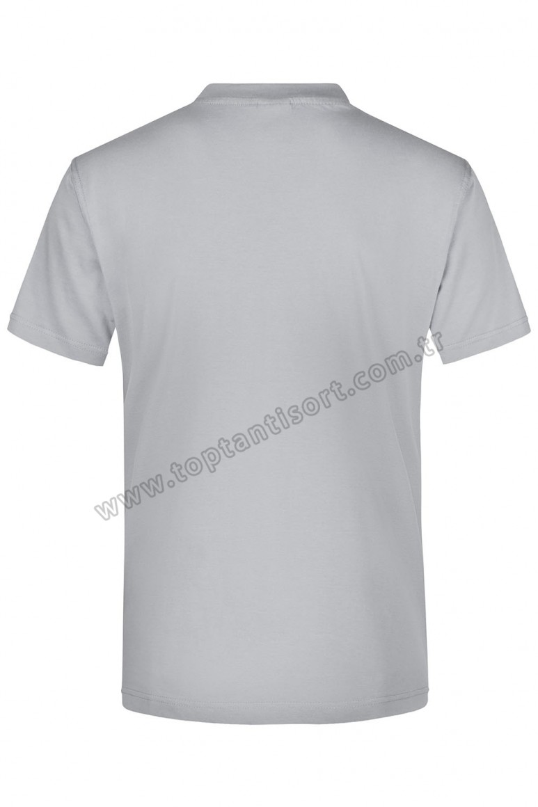 V Yaka Basic T-Shirt Gri