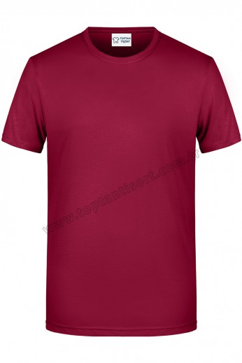 Sıfır Yaka Bordo Promosyon Tişört  Modelleri