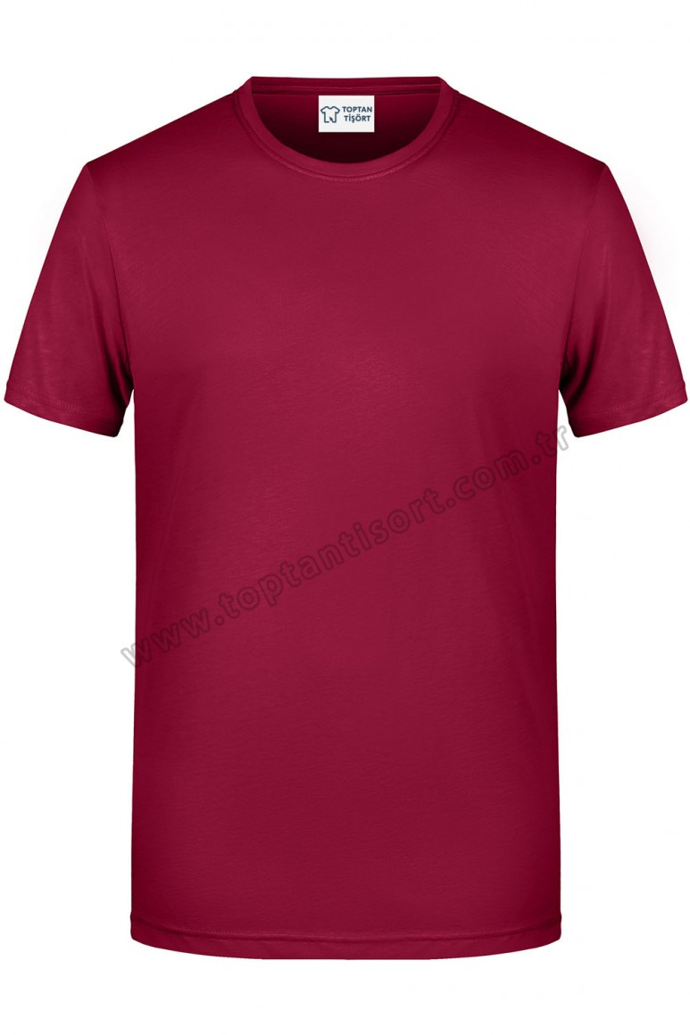 Sıfır Yaka Bordo Promosyon Tişört  Modelleri