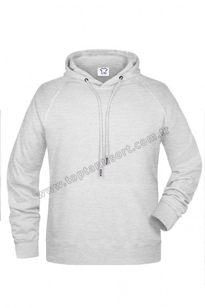 Gri Melanj Kapüşonlu Toptan Sweatshirt