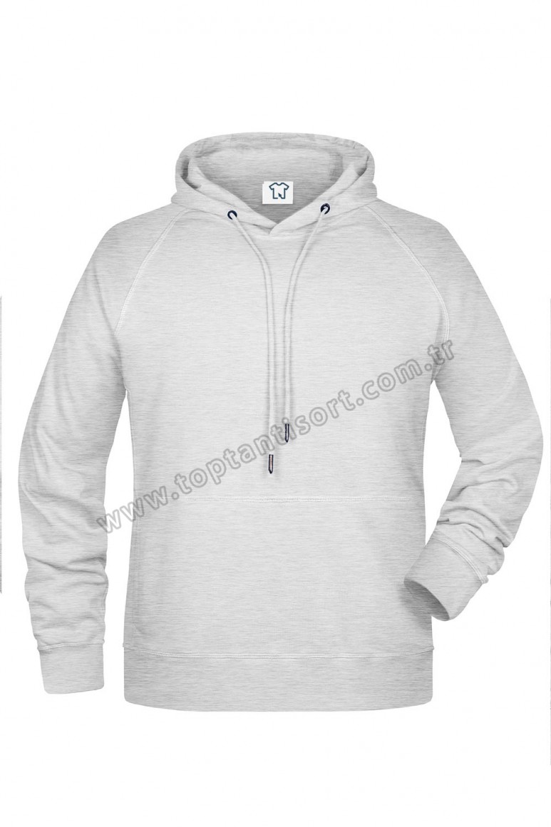 Gri Melanj Kapüşonlu Toptan Sweatshirt