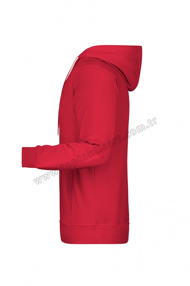 Kırmızı Kapüşonlu Toptan Sweatshirt
