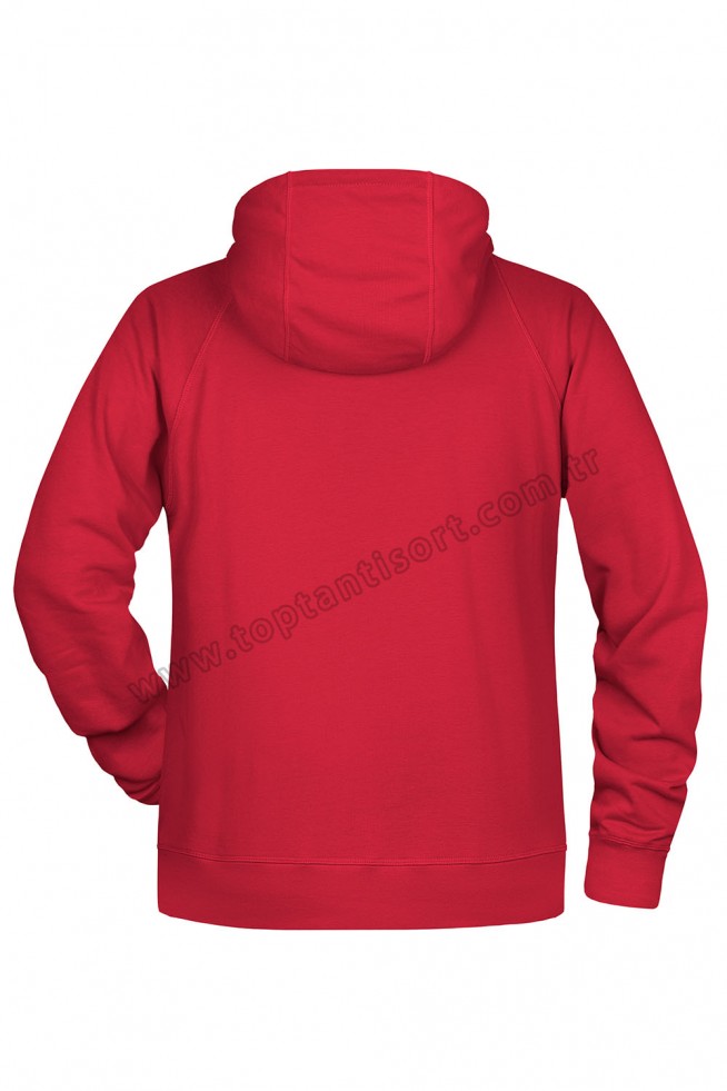 Kırmızı Kapüşonlu Toptan Sweatshirt
